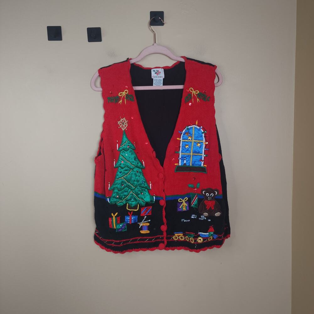 Vintage Nutcracker Ugly Christmas Sweater Vest Si… - image 1